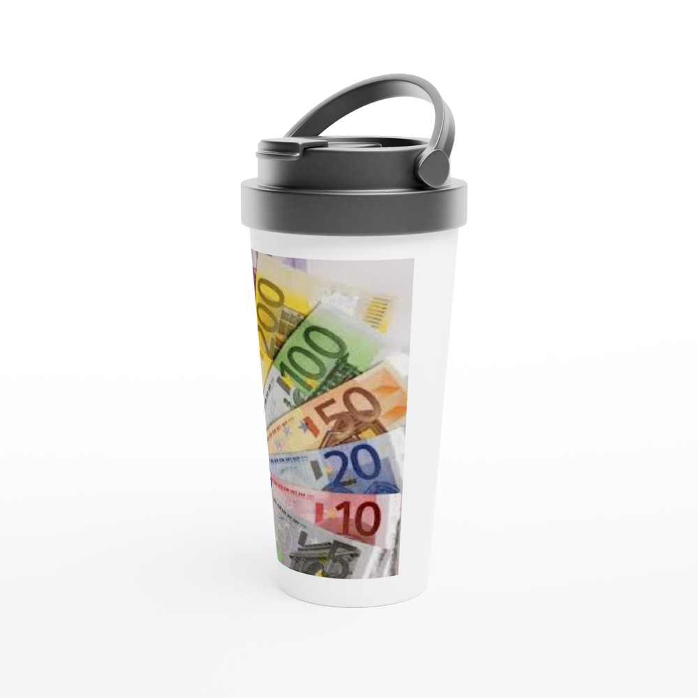 White 15oz Stainless Steel Travel Mug