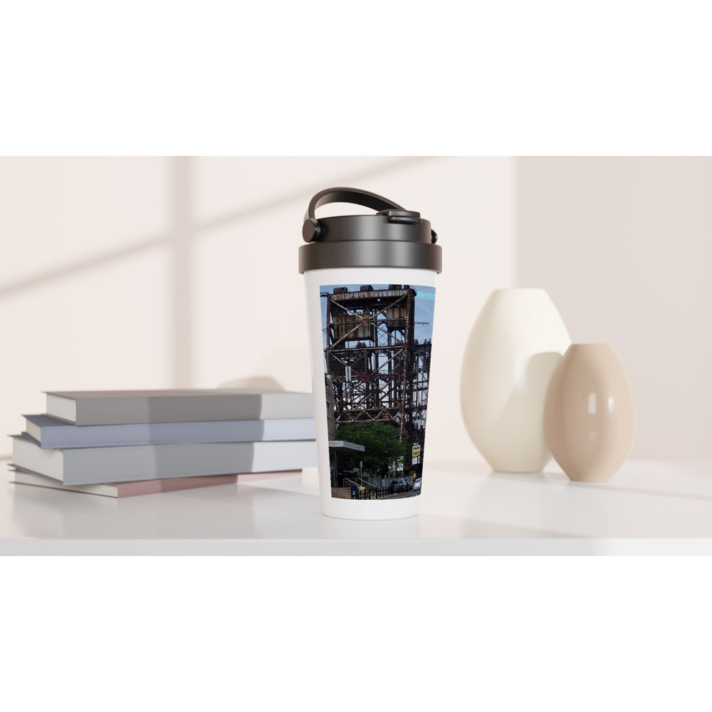 White 15oz Stainless Steel Travel Mug