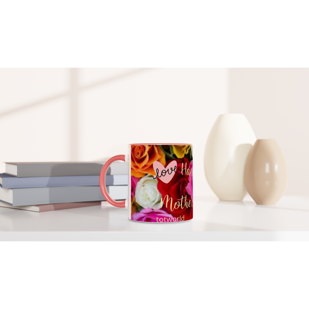 White 11oz Ceramic Mug with Color Inside