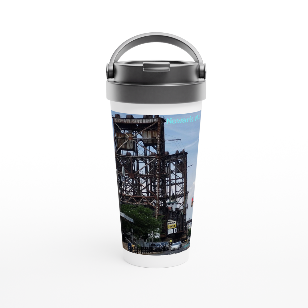White 15oz Stainless Steel Travel Mug