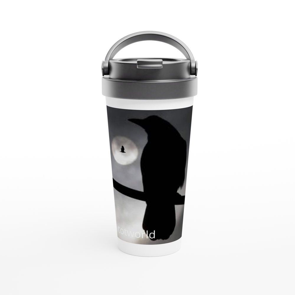 White 15oz Stainless Steel Travel Mug