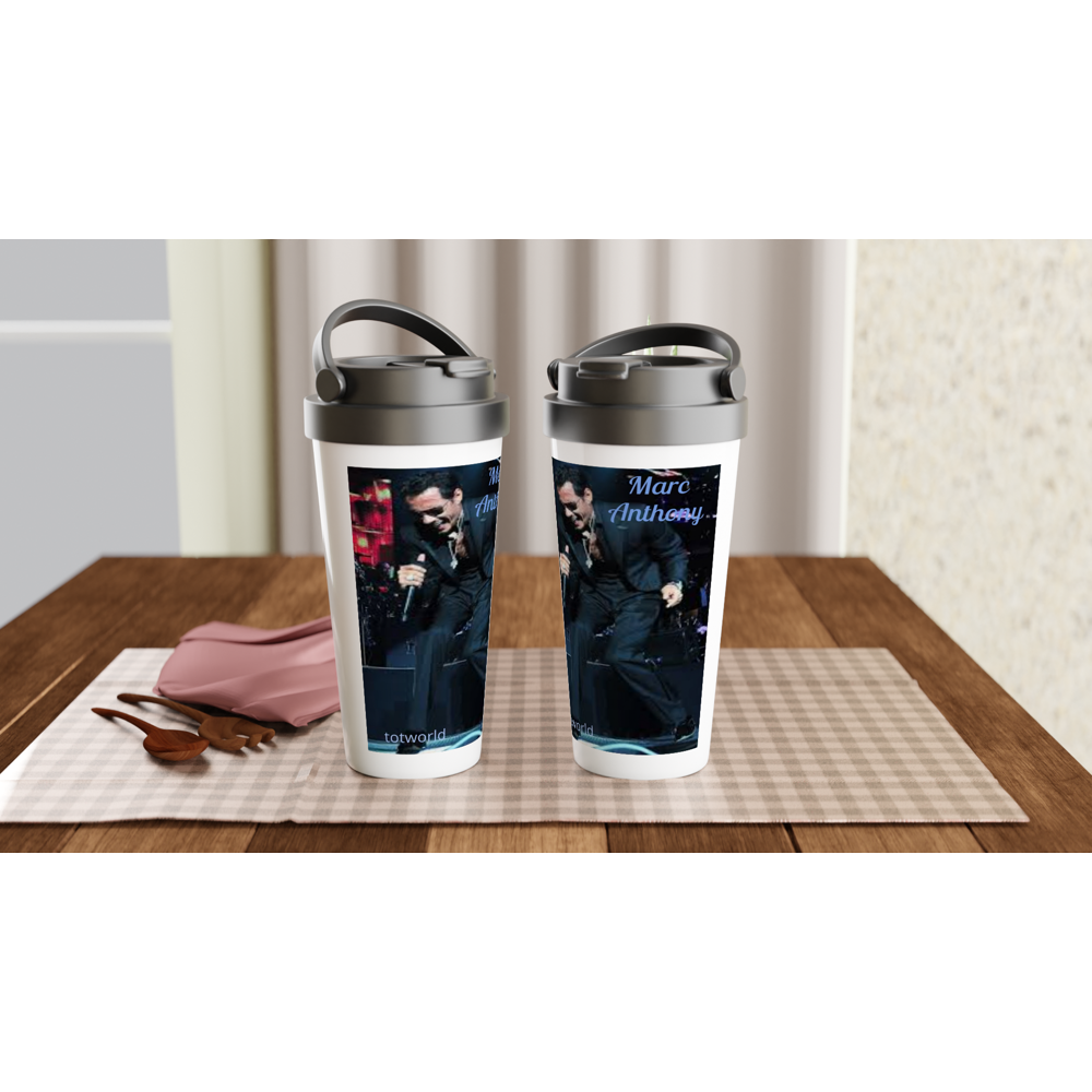 White 15oz Stainless Steel Travel Mug