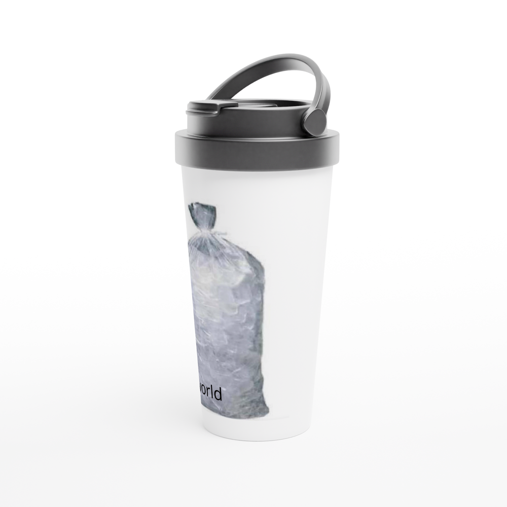 White 15oz Stainless Steel Travel Mug