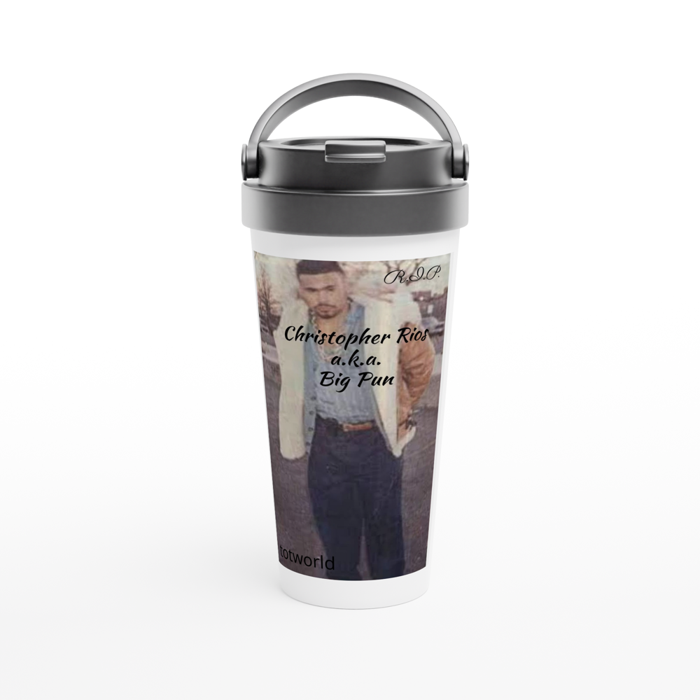 White 15oz Stainless Steel Travel Mug