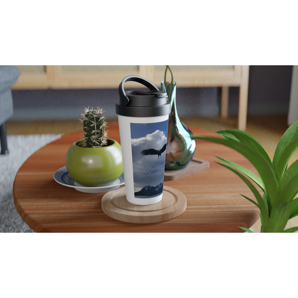 White 15oz Stainless Steel Travel Mug
