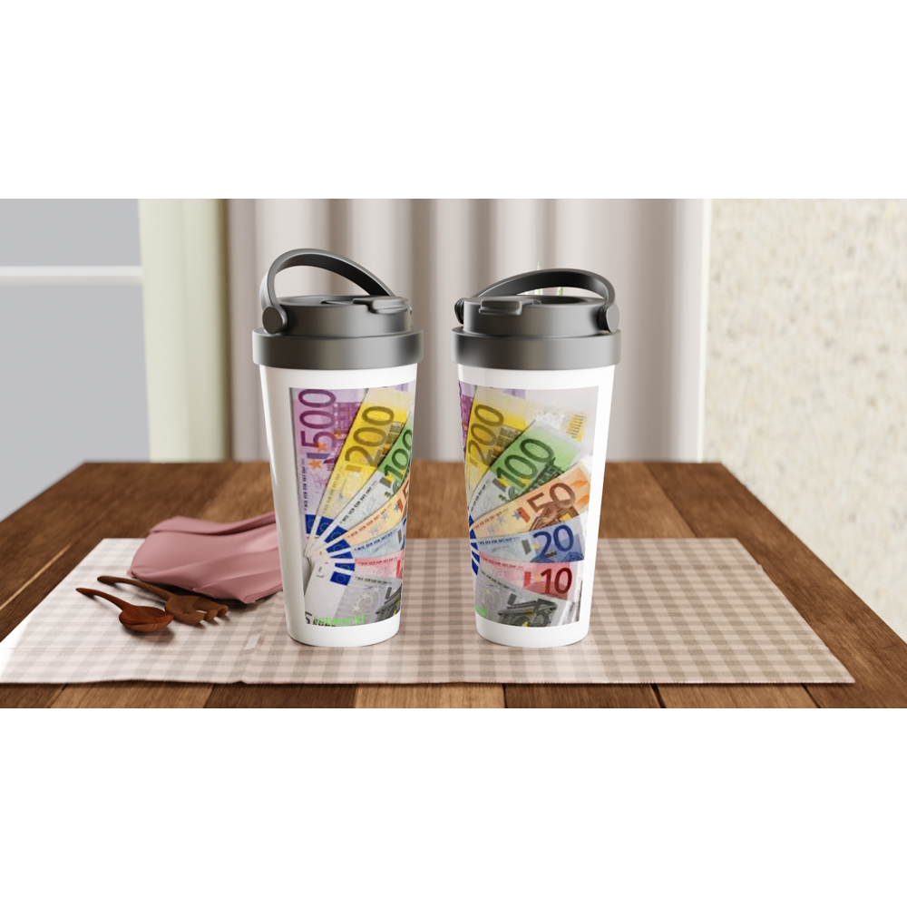 White 15oz Stainless Steel Travel Mug
