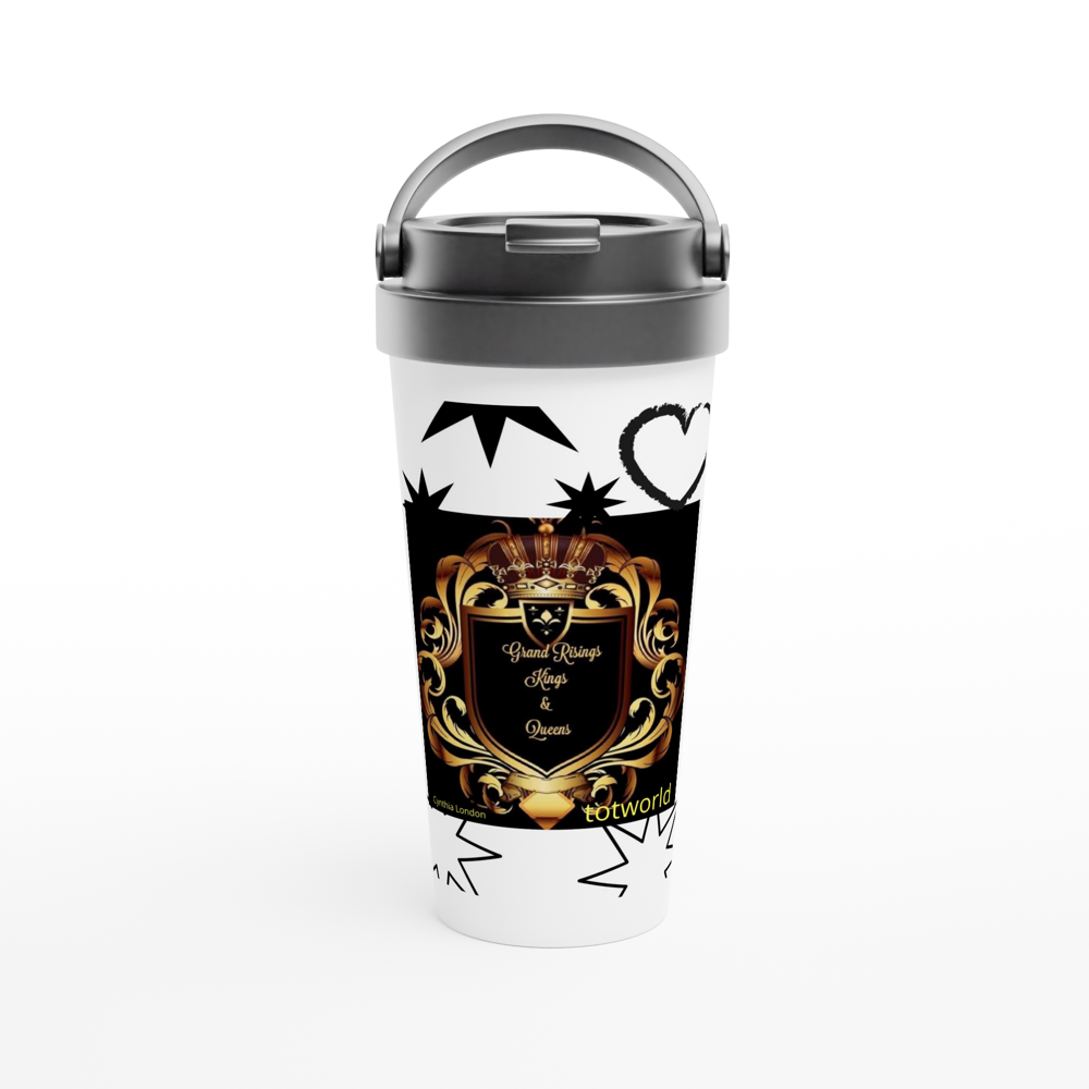 White 15oz Stainless Steel Travel Mug