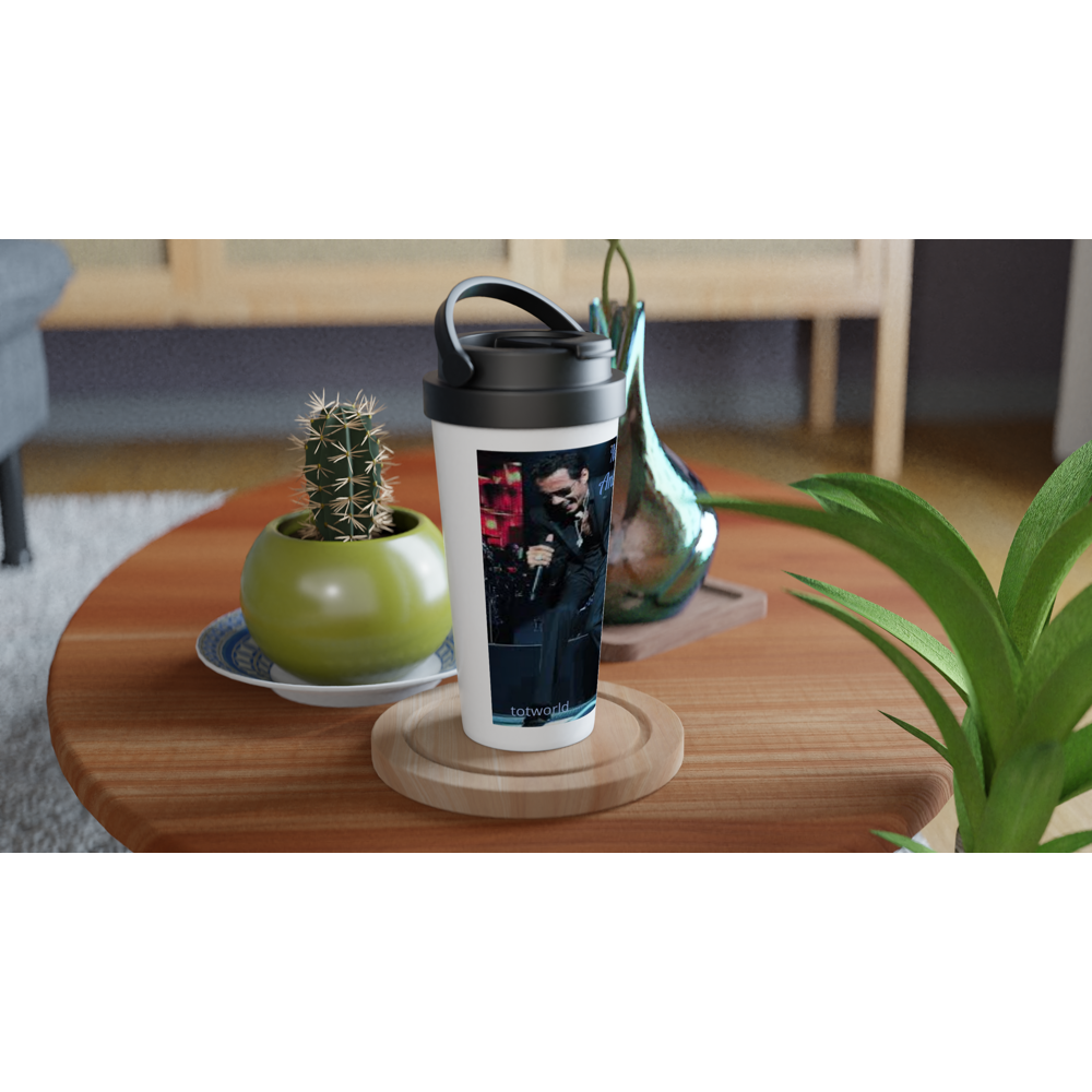 White 15oz Stainless Steel Travel Mug