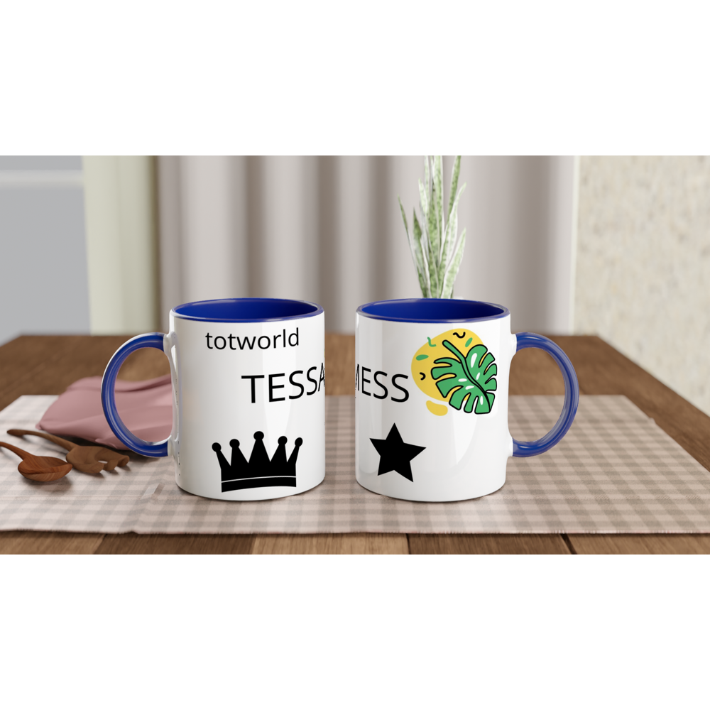 White 11oz Ceramic Mug with Color Inside