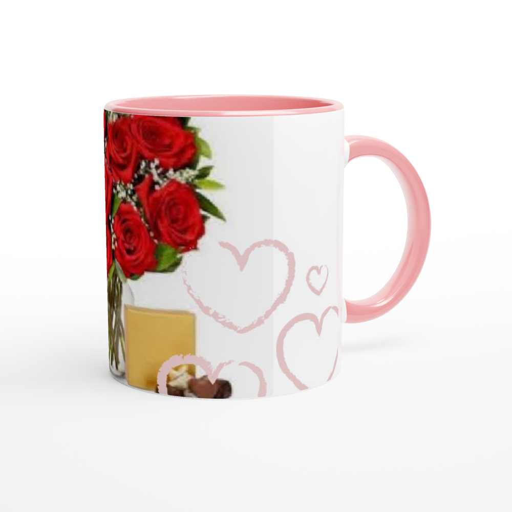 White 11oz Ceramic Mug with Color Inside