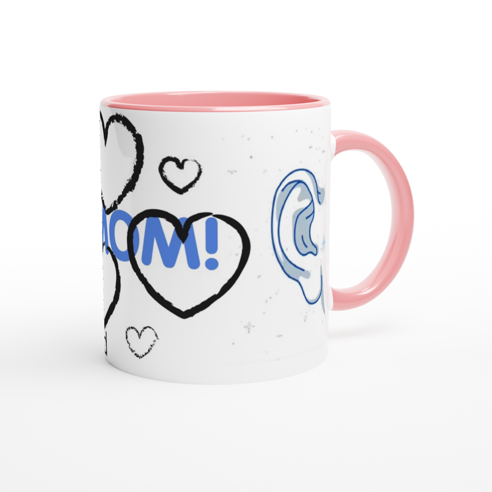 White 11oz Ceramic Mug with Color Inside