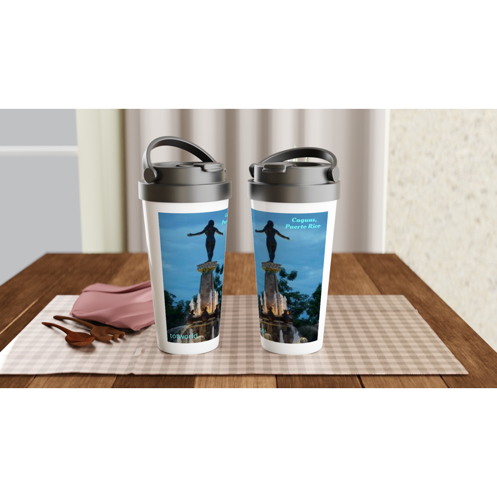 White 15oz Stainless Steel Travel Mug