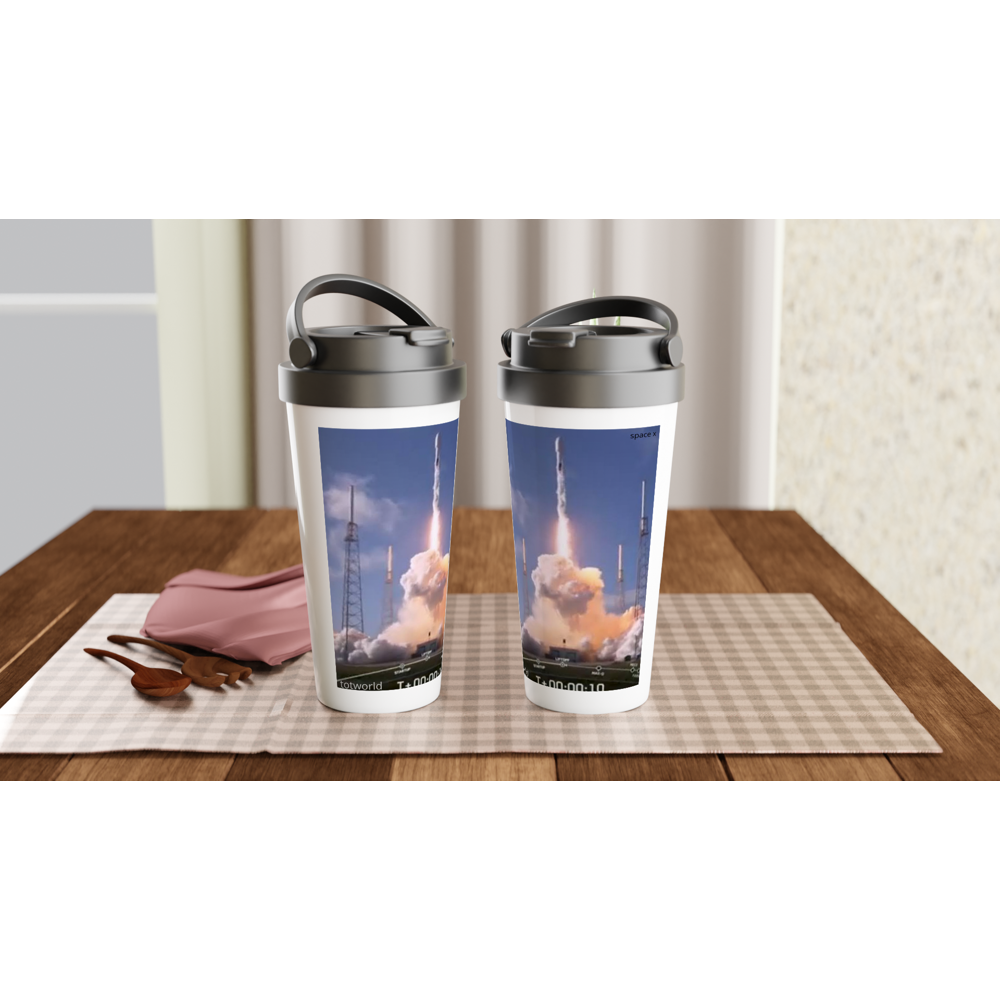 White 15oz Stainless Steel Travel Mug