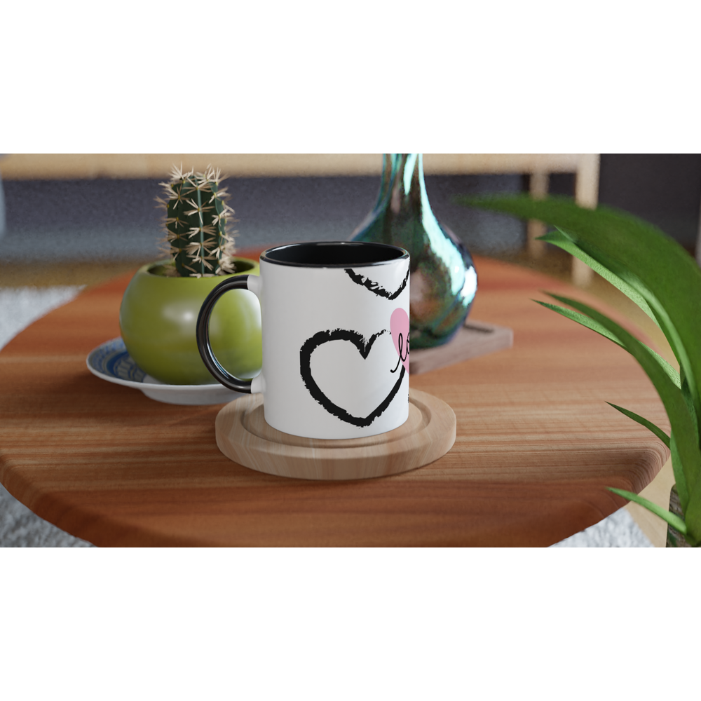 White 11oz Ceramic Mug with Color Inside