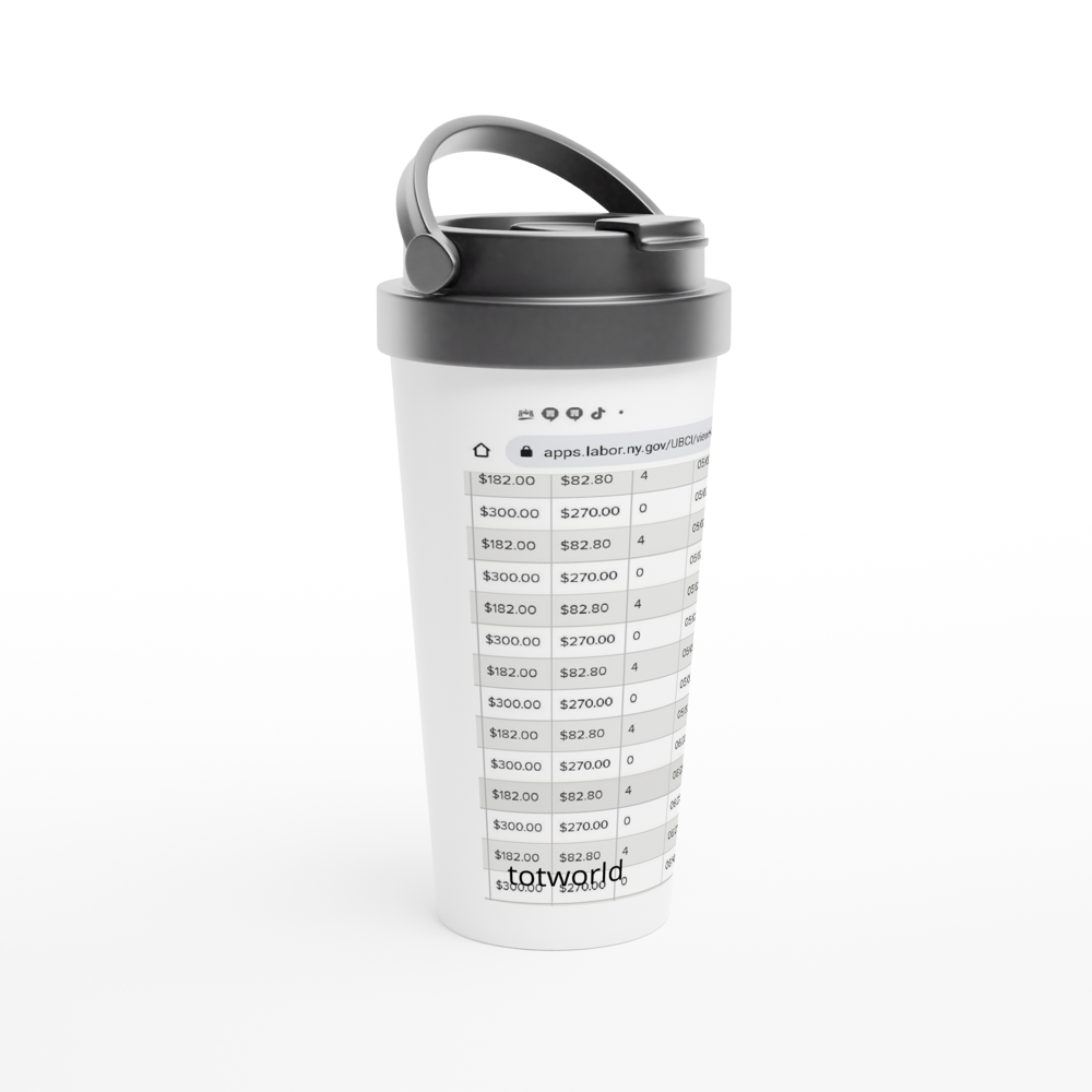 White 15oz Stainless Steel Travel Mug