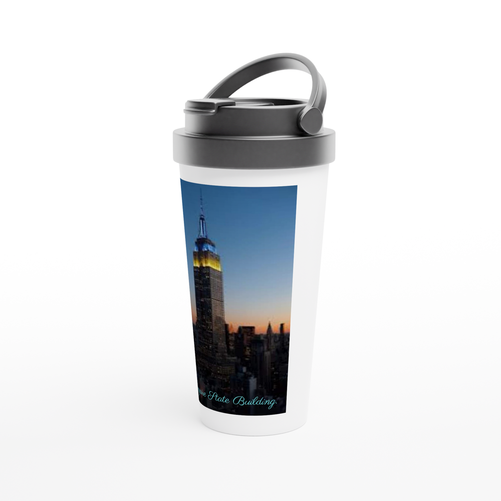 White 15oz Stainless Steel Travel Mug
