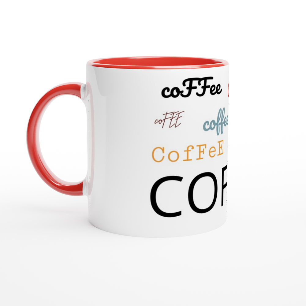 White 11oz Ceramic Mug with Color Inside