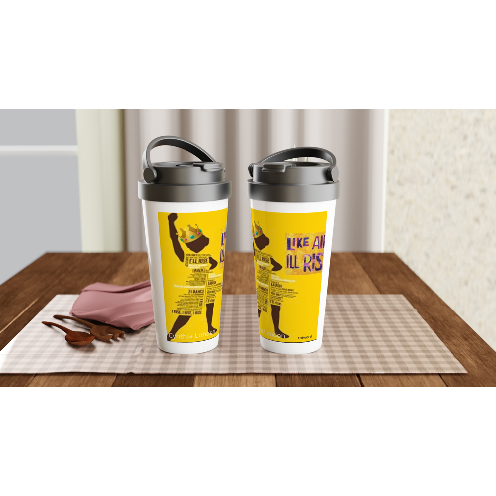 White 15oz Stainless Steel Travel Mug