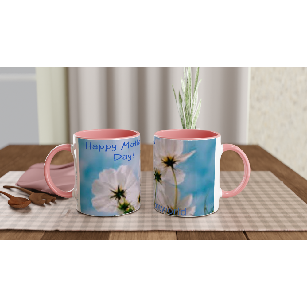 White 11oz Ceramic Mug with Color Inside