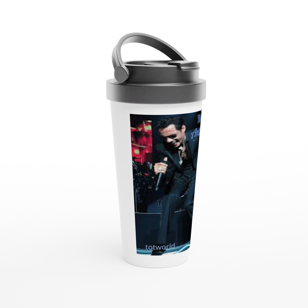 White 15oz Stainless Steel Travel Mug