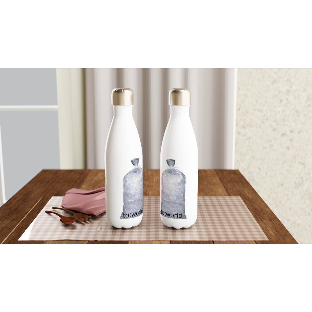 White 17oz Stainless Steel Water Bottle