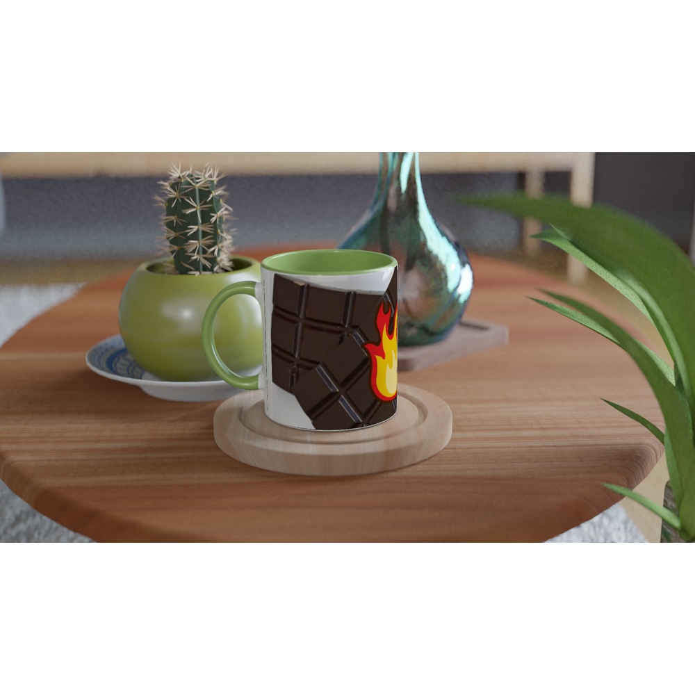 White 11oz Ceramic Mug with Color Inside