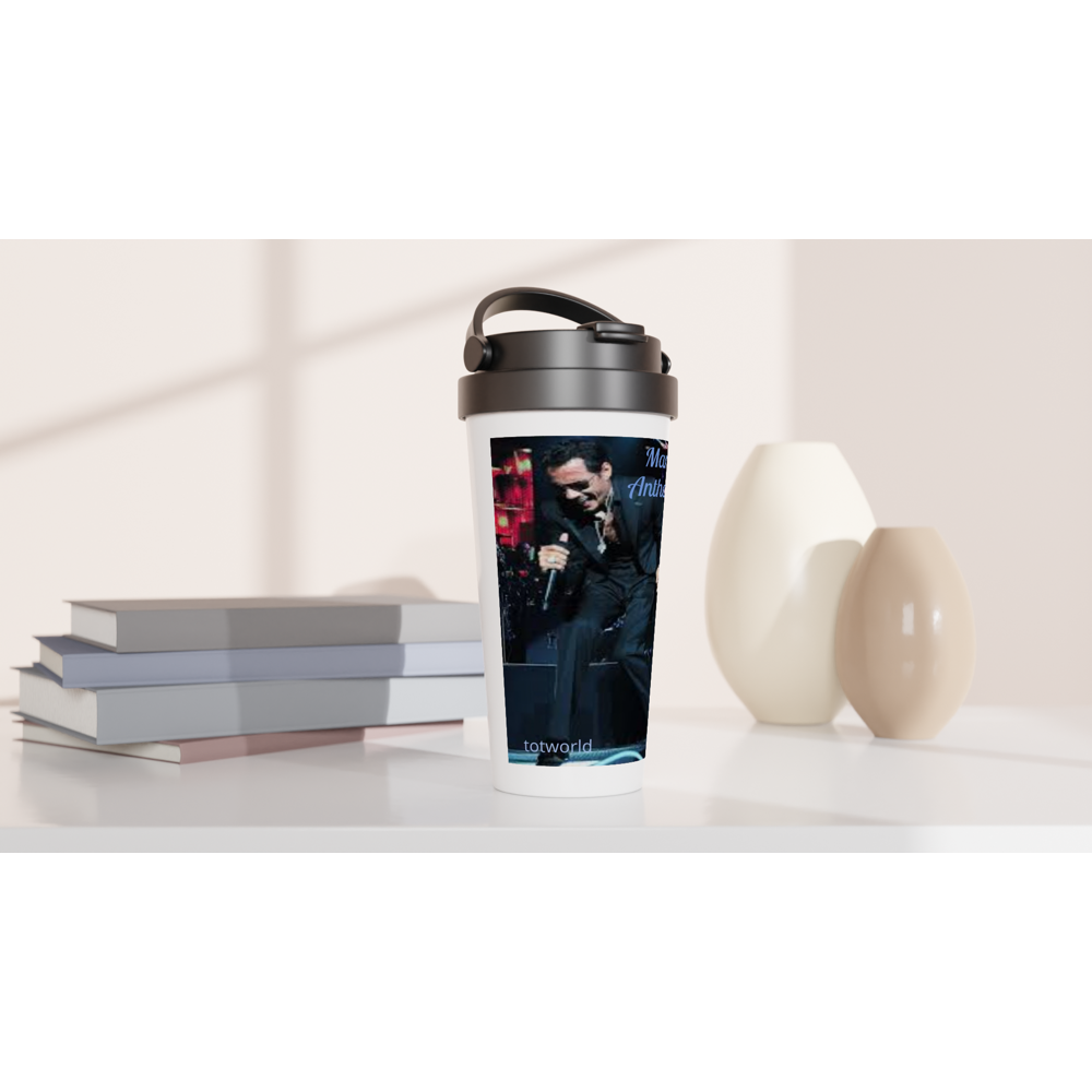 White 15oz Stainless Steel Travel Mug