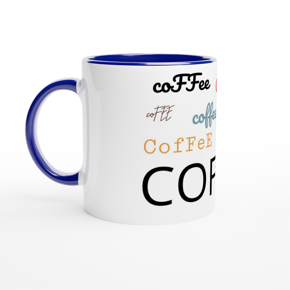 White 11oz Ceramic Mug with Color Inside