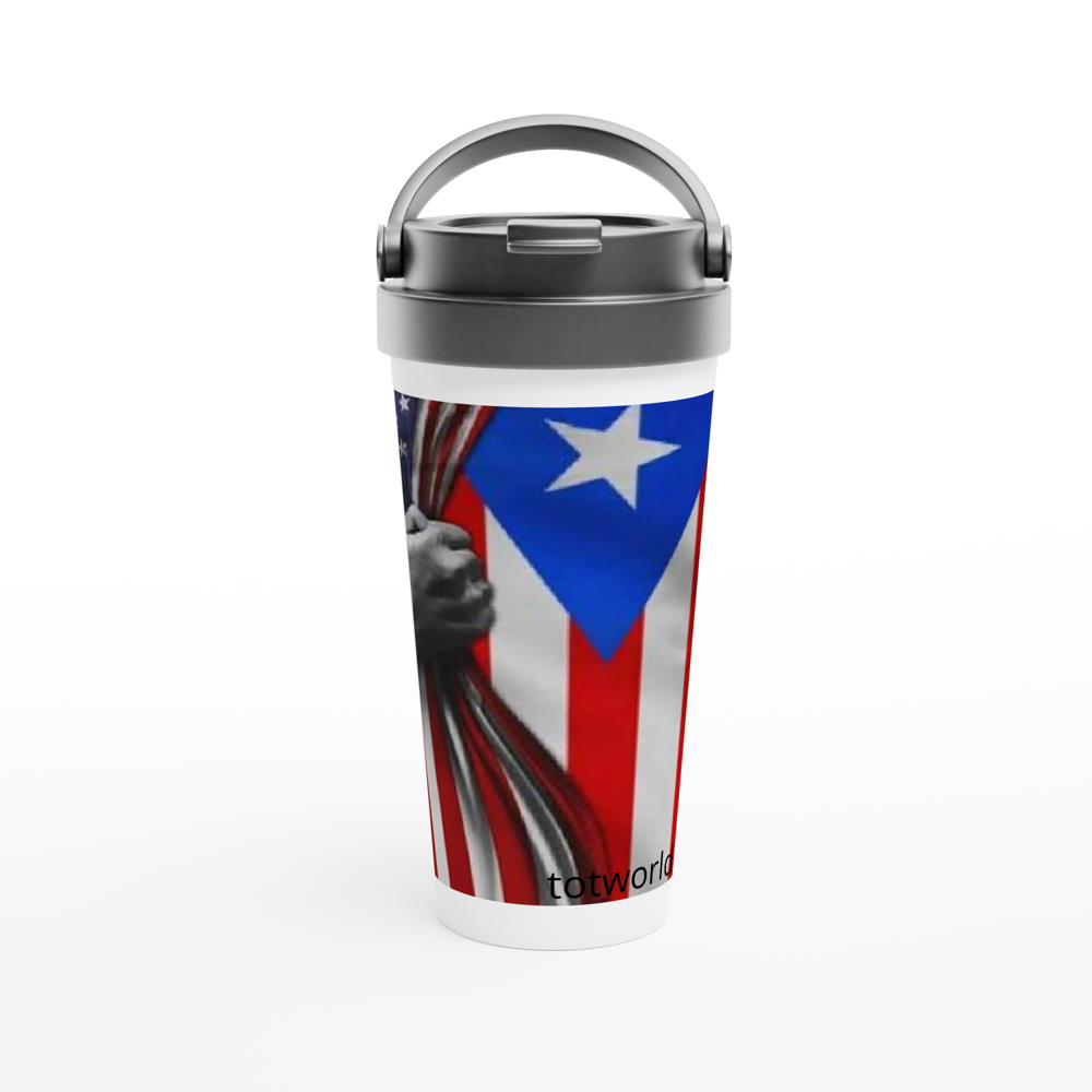 White 15oz Stainless Steel Travel Mug
