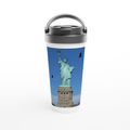 White 15oz Stainless Steel Travel Mug