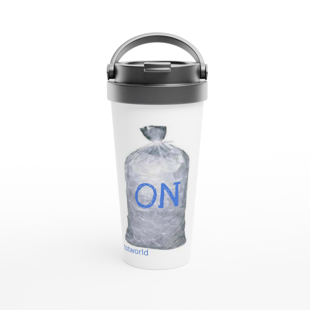 White 15oz Stainless Steel Travel Mug