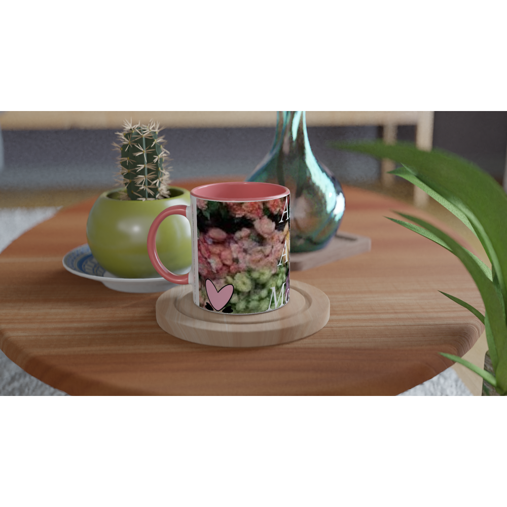 White 11oz Ceramic Mug with Color Inside
