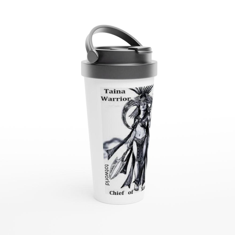 White 15oz Stainless Steel Travel Mug