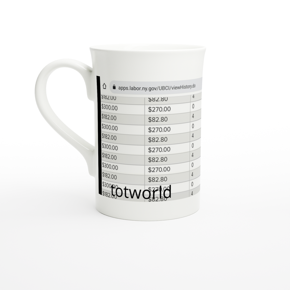 White 10oz Porcelain Slim Mug