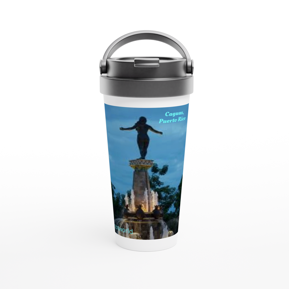 White 15oz Stainless Steel Travel Mug