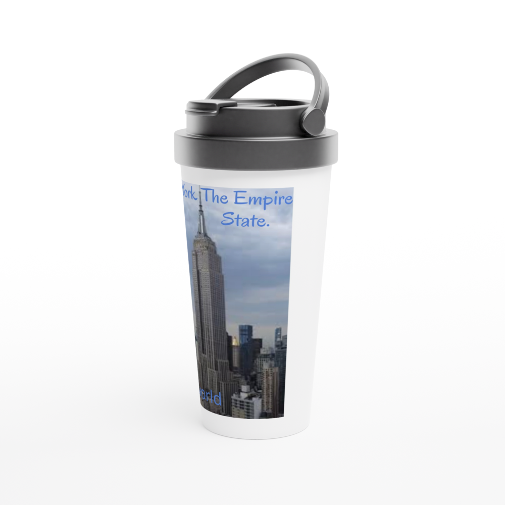 White 15oz Stainless Steel Travel Mug