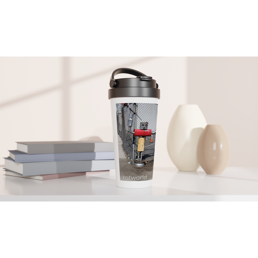 White 15oz Stainless Steel Travel Mug