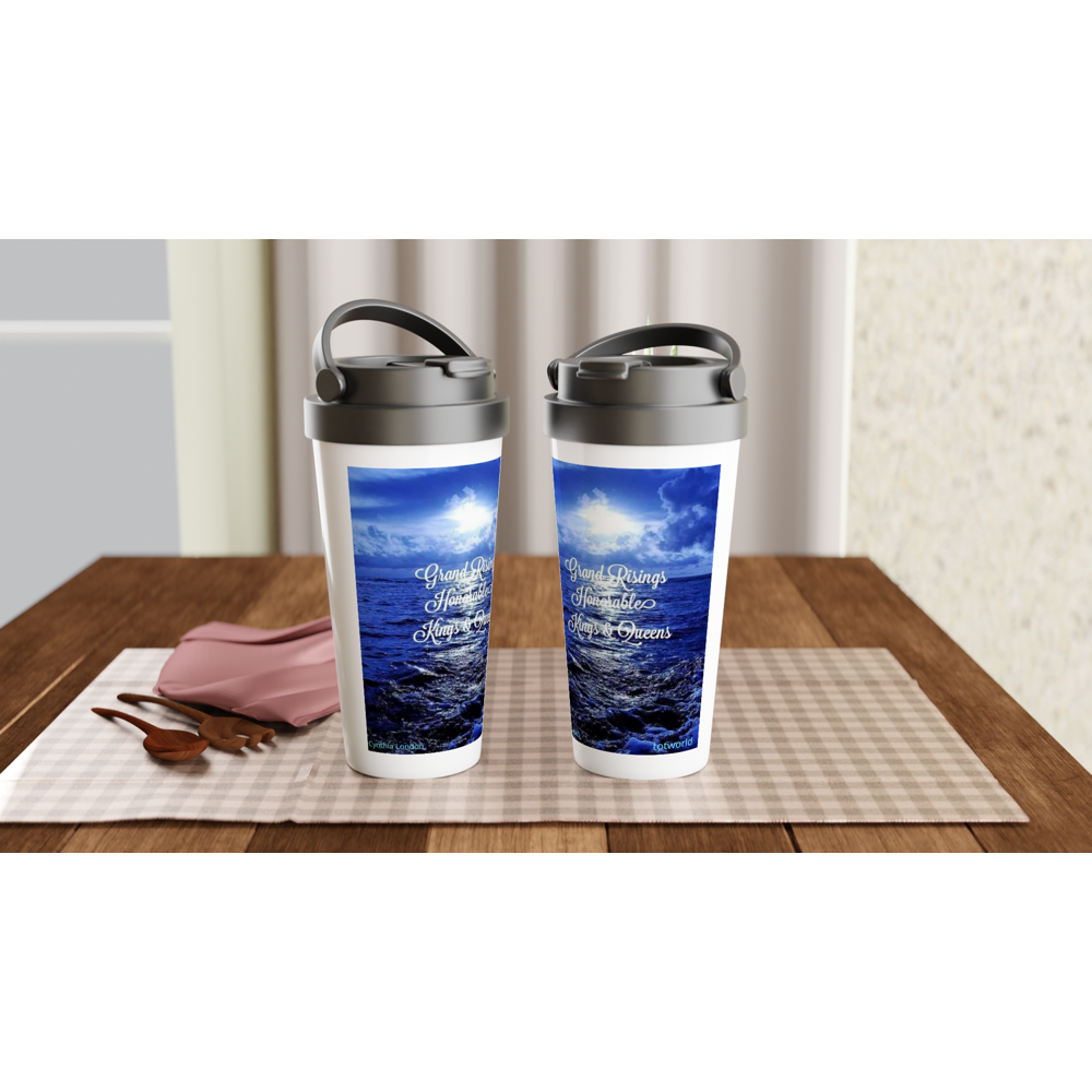White 15oz Stainless Steel Travel Mug