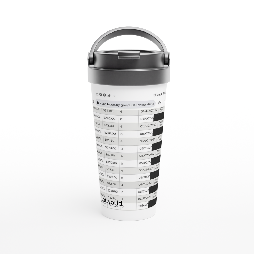 White 15oz Stainless Steel Travel Mug