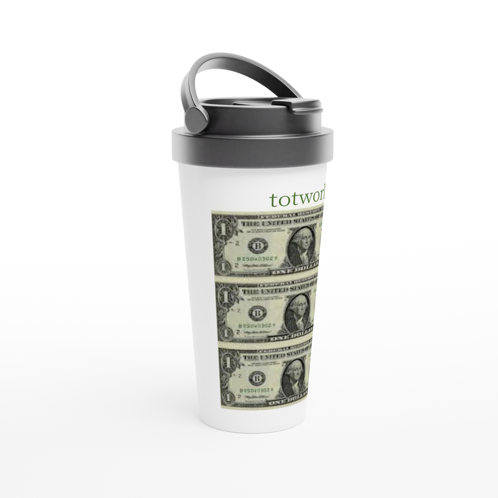 White 15oz Stainless Steel Travel Mug