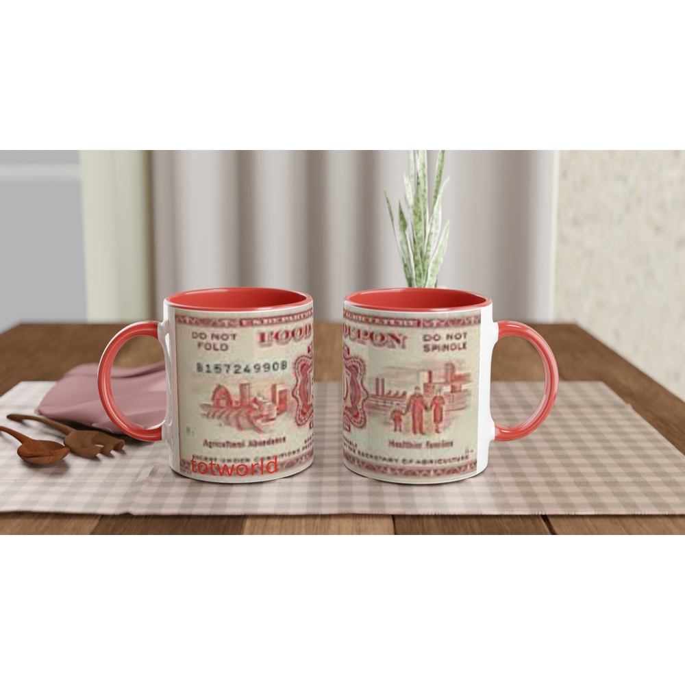 White 11oz Ceramic Mug with Color Inside