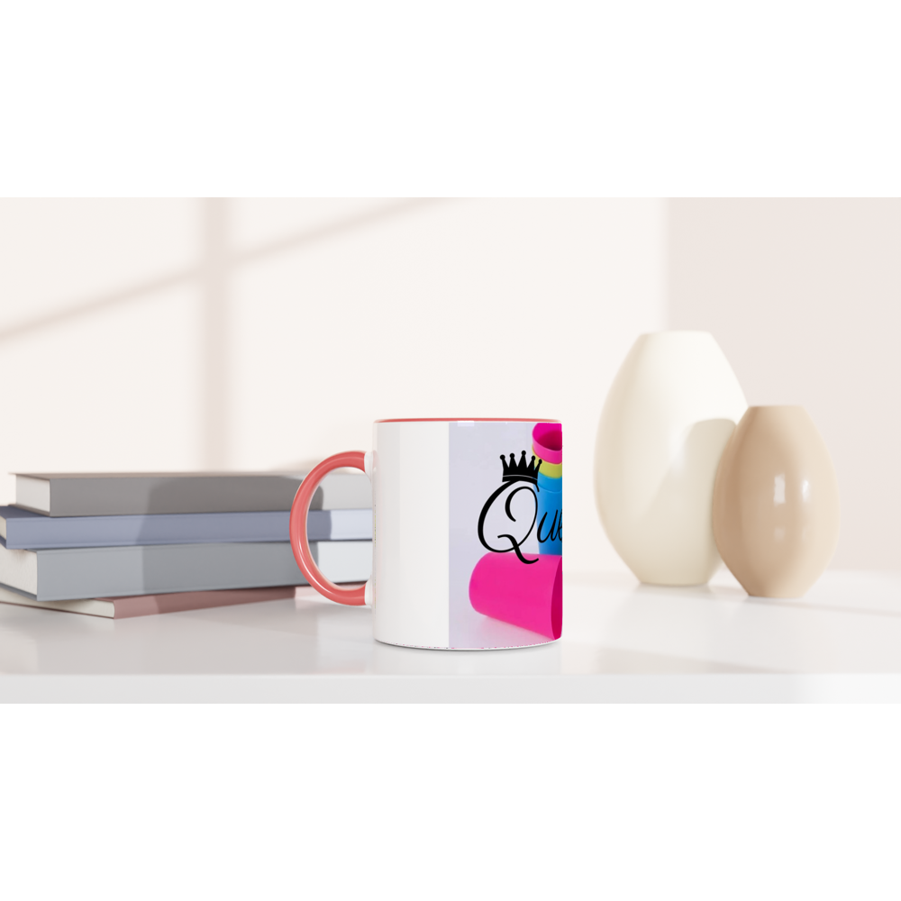 White 11oz Ceramic Mug with Color Inside