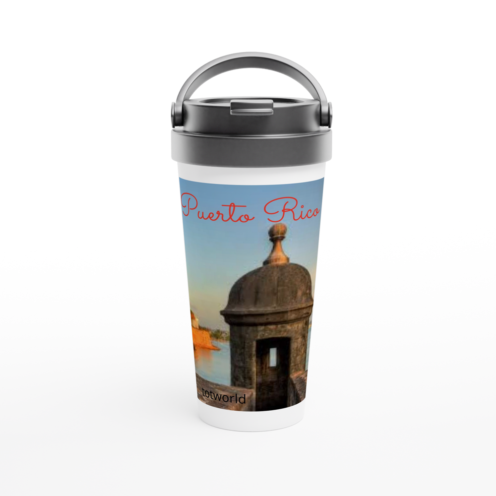 White 15oz Stainless Steel Travel Mug