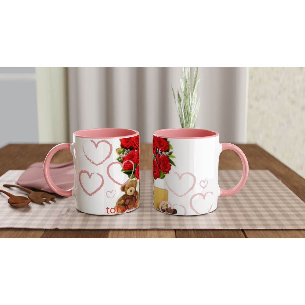 White 11oz Ceramic Mug with Color Inside