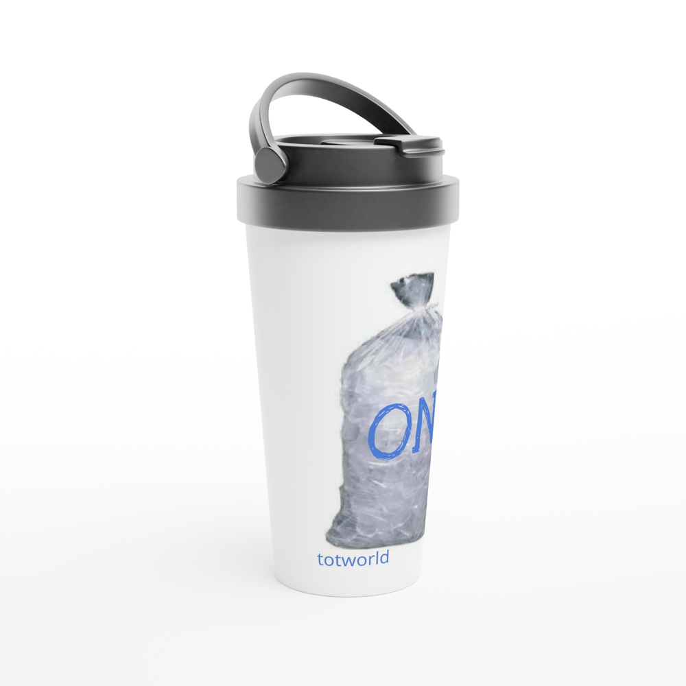 White 15oz Stainless Steel Travel Mug