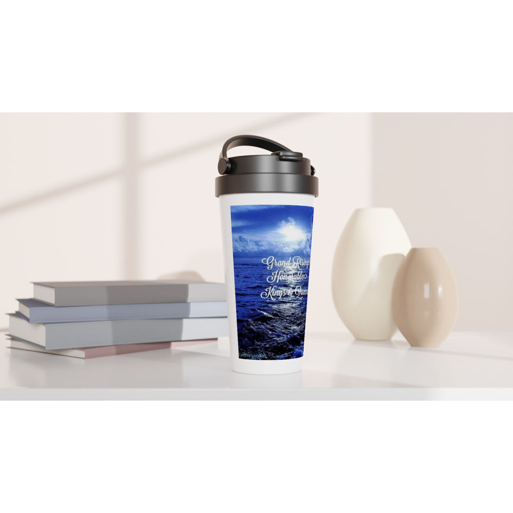 White 15oz Stainless Steel Travel Mug