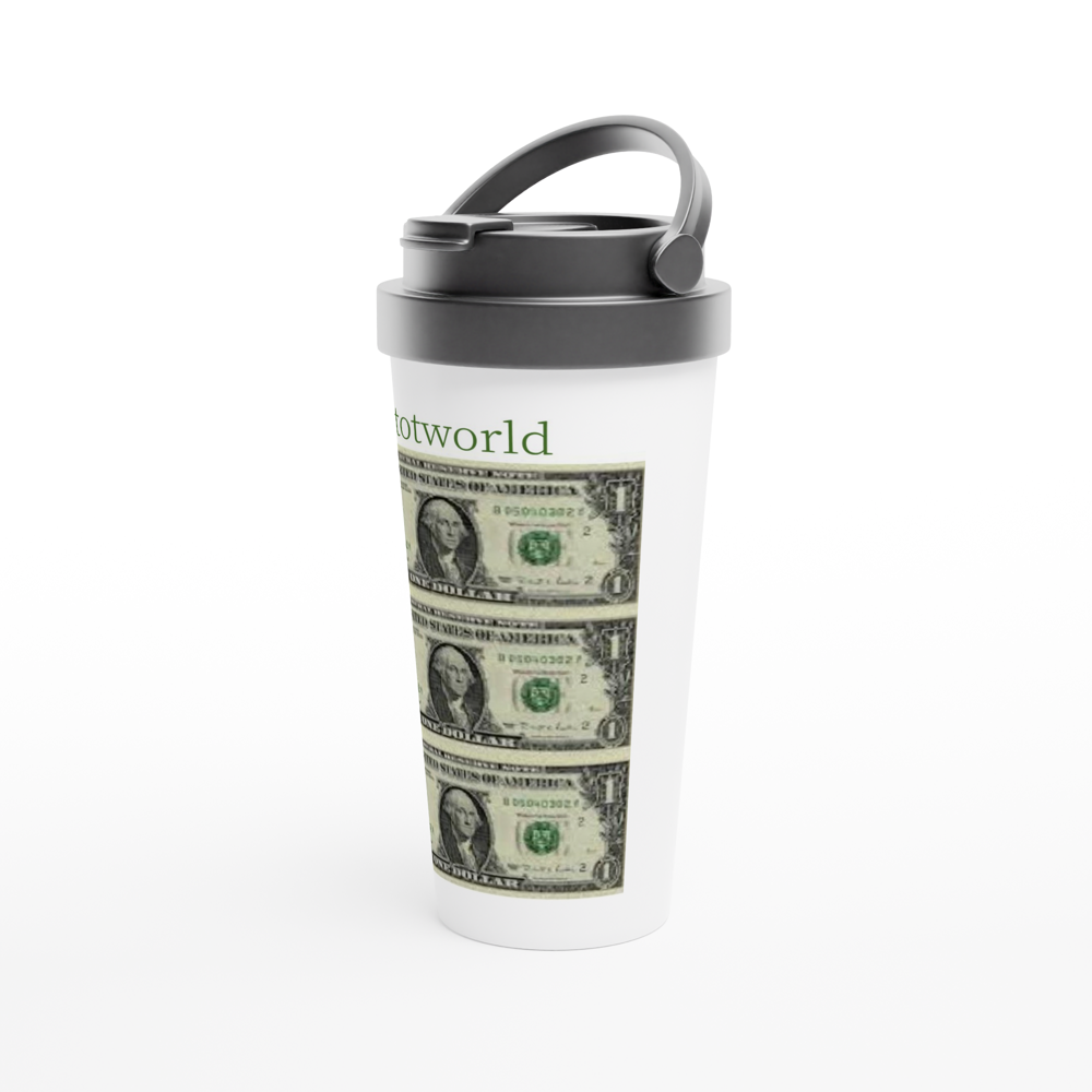 White 15oz Stainless Steel Travel Mug
