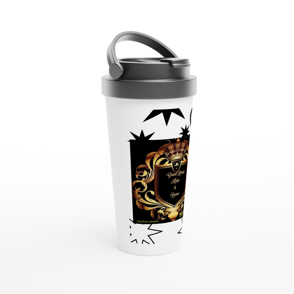 White 15oz Stainless Steel Travel Mug