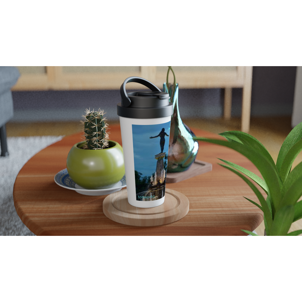 White 15oz Stainless Steel Travel Mug