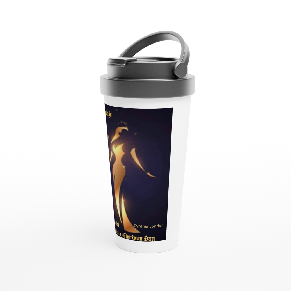 White 15oz Stainless Steel Travel Mug